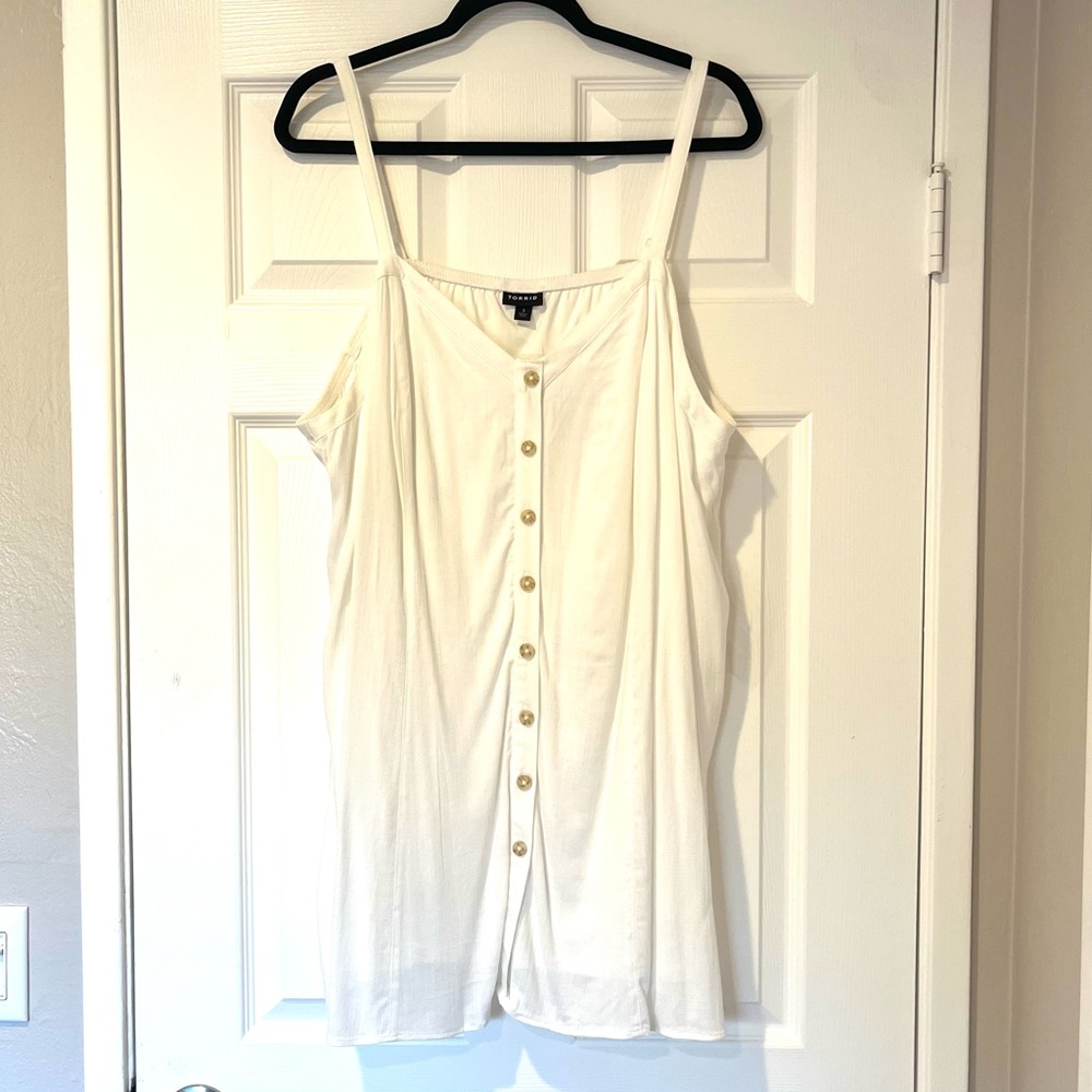 Torrid Lined Cream Fit and Flare Tunic Cami 3x